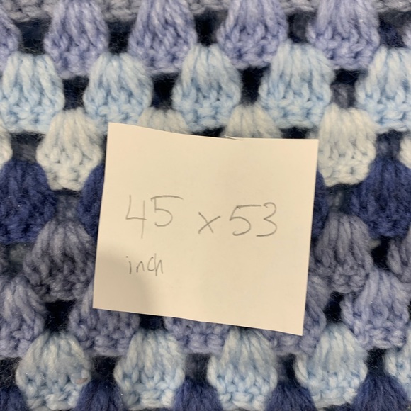 Vintage style boho Afghan crochet throw blanket - Picture 5 of 5